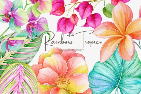 Download Tropical Flower Clipart Set - Tropical Collection