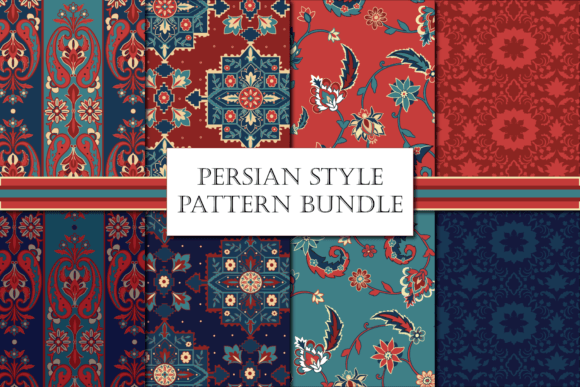 Download Persian Pattern Pack - Red and Blue - Red Collection