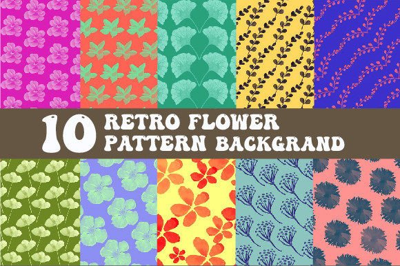 Download RETRO Flower Pattern Background - Retro flower Collection