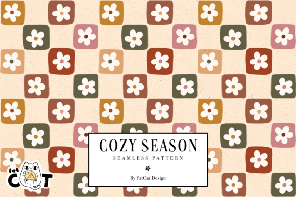 Download Cozy Season Retro Flower Pattern - Retro flower Collection