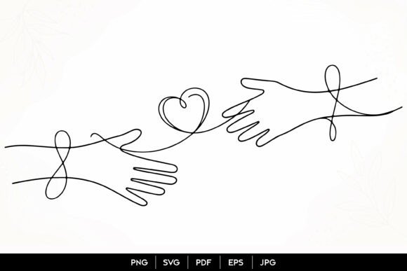 Download Helping Hands Heart Line Art SVG - Line art Collection