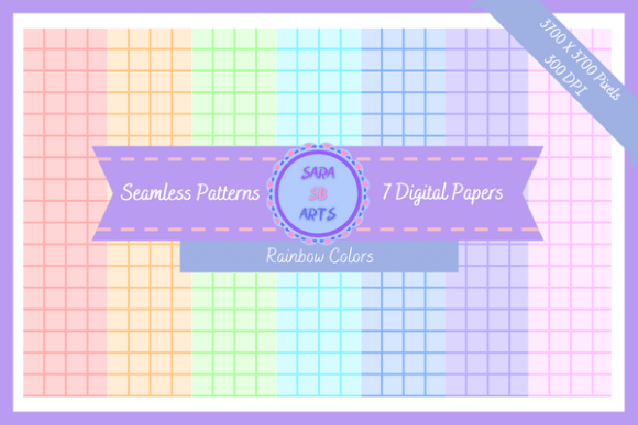 Download Rainbow Colored Seamless Grid Pattern - Red Collection