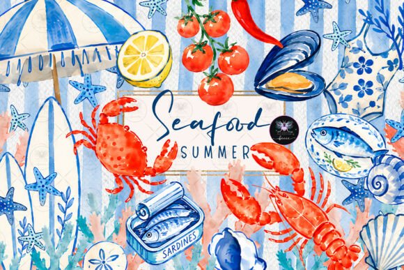 Download Mediterranean Seafood Summer Clipart - Mediterranean Collection