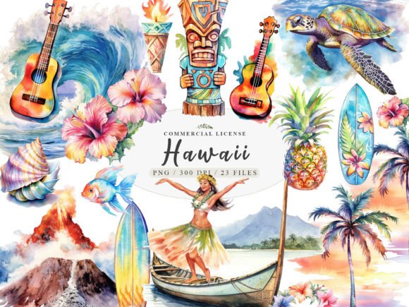 Download Hawaii Watercolor Tiki Art, Tropical Png - Tropical Collection