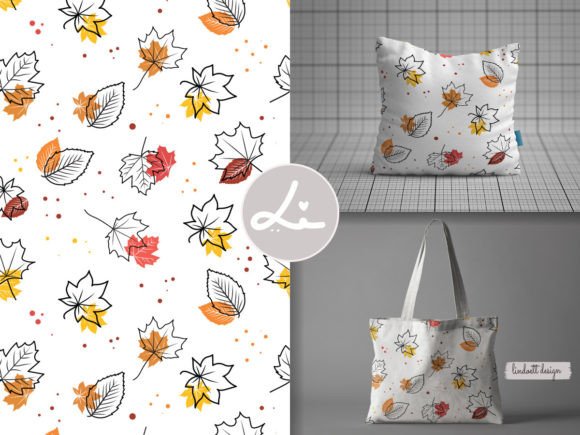 Download Line Art Autumn Leaves Pattern - Line art Collection