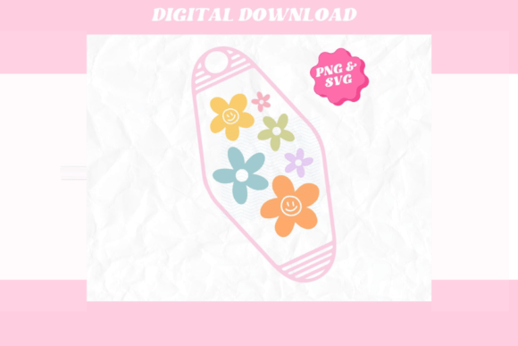 Download Retro Flower Motel Keychain PNG SVG - Retro flower Collection