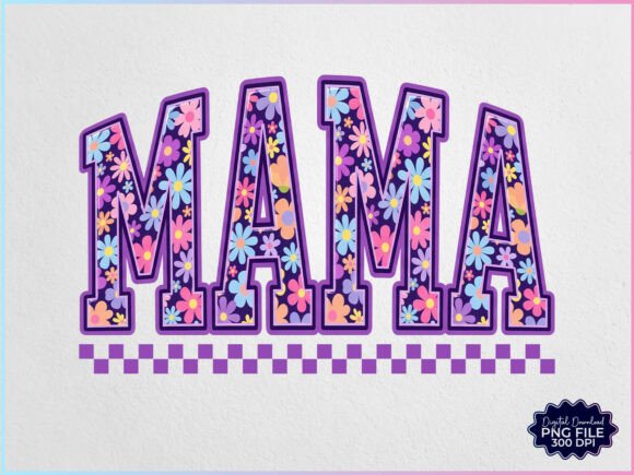 Download Mama Floral Retro Flower PNG - Retro flower Collection