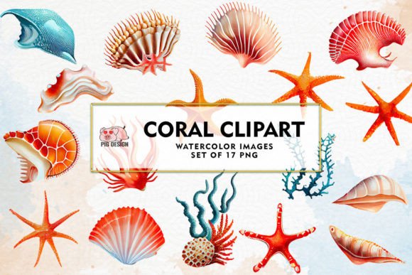 Download Coral Watercolor Sublimation Clipart - Coral Collection