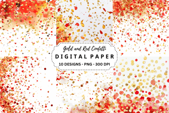 Download Gold and Red Confetti Backgrounds - Red Collection
