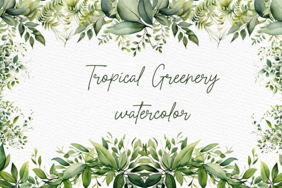 Download Watercolor Tropical Greenery Clipart - Tropical Collection