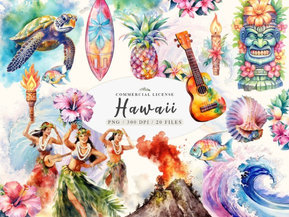 Download Hawaii Watercolor Tiki Art, Tropical Png - Tropical Collection