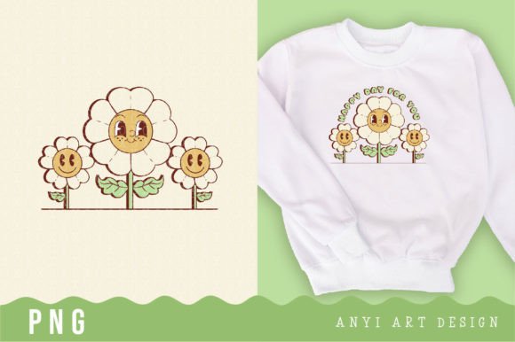 Download Retro Flower Daisy Sublimation - Retro flower Collection