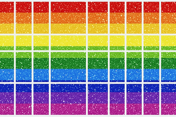 Download Rainbow Colored Grid with Glitter - Red Collection