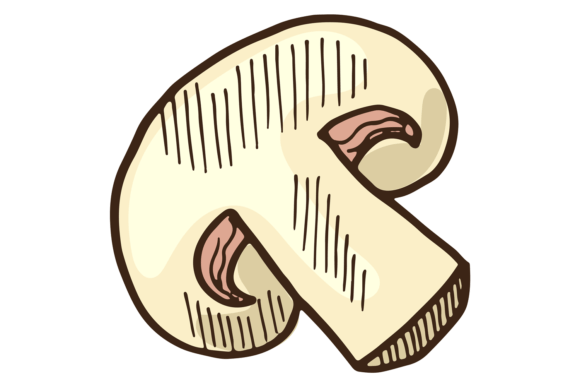 Download Champignon Slice Icon. Color Food Ingred - Red Collection