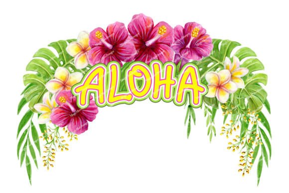 Download Aloha Hawaii Greeting. Tropical Flowers. - Tropical Collection