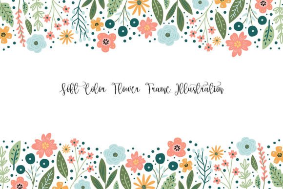 Download Cute Retro Flower Frame Illustration - Retro flower Collection