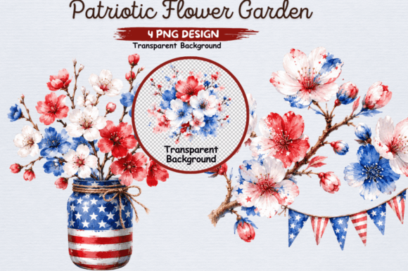 Download Patriotic Flower Garden Clipart PNG, Red - Red Collection
