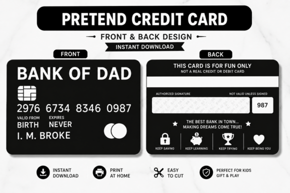 Download Bank of Dad Funny Credit Card - Red Collection