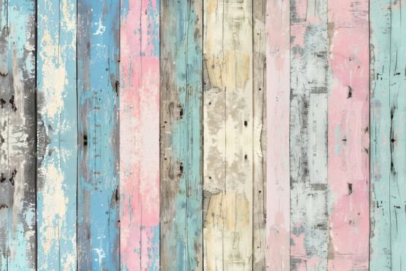 Download Weathered Wooden Planks in Pastel Colors - Red Collection