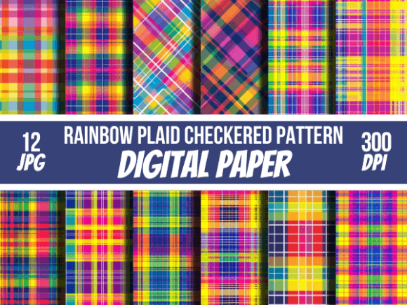 Download Rainbow Seamless Checkered Plaid Pattern - Red Collection