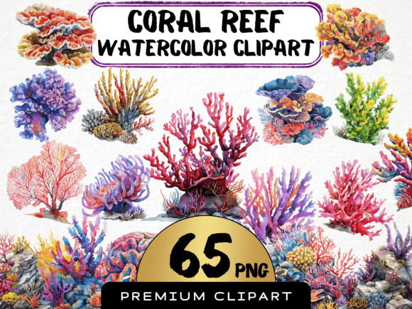Download Watercolor Coral Reef Clipart - Coral Collection