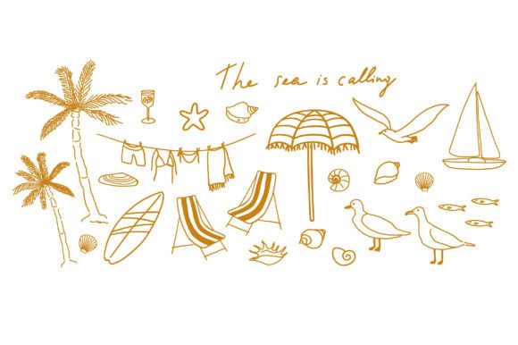 Download Ocean Vacation Line Art - Cute Coast - Line art Collection