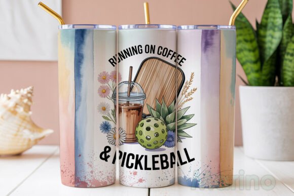Download Coffee Pickleball Floral 20oz Tumbler - Premium Bundle