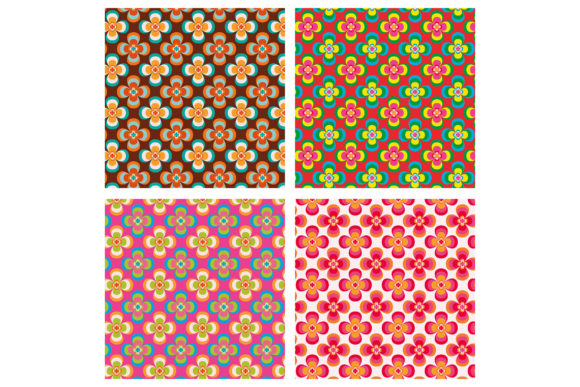 Download Retro Flower Patterns - Retro flower Collection